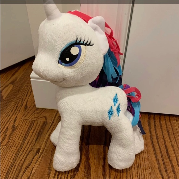 My Little Pony Funrise - Rarity - Pink Purple Mop Hair White Unicorn 12" Plush - Picture 5 of 6